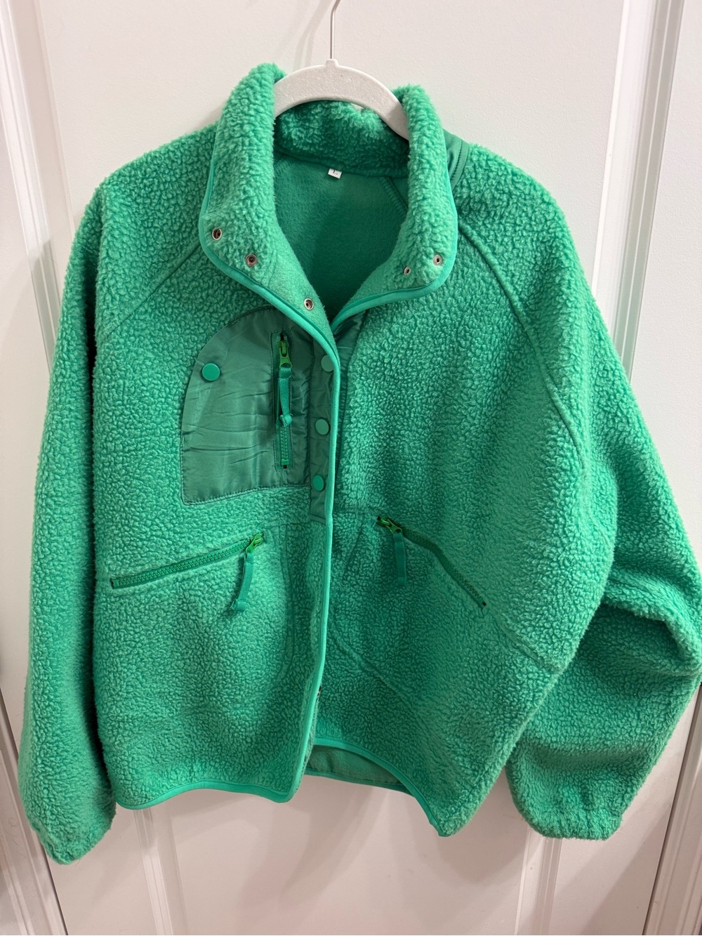 Women’s Green Sherpa Fleece Jacket